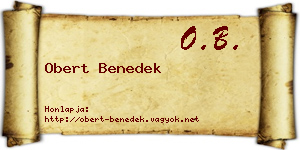 Obert Benedek névjegykártya