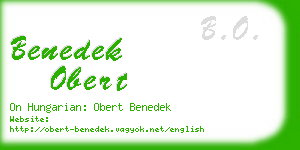 benedek obert business card